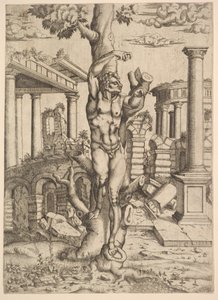 Man Against a Tree, ca. 1543-44. av Master IQV