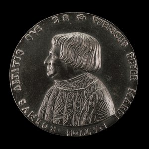 Václav Payer Wenceslaus Beyer, 1488-1537, statsläkare i Böhmen [framsidan], 1526. av Master M.P.