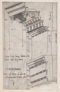 Mirror of Roman Magnificence: Entablatur från Forum of Trajanus, Rom, 1537., 1537.