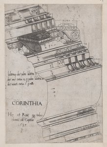 Mirror of Roman Magnificence: Entablatur från Vespasianustemplet, Rom, 1537., 1537.