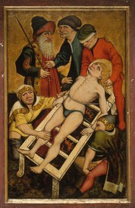 The Martyrdom of Saint Lawrence, omvänt Ge dryck till de törstiga. av Master of Alkmaar