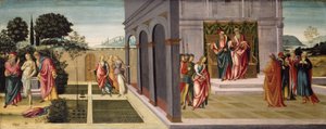 Susanna och de äldste i trädgården, och rättegången mot Susanna inför de äldste, ca 1500 av Master of Apollo and Daphne