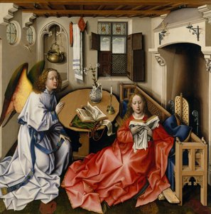 Bebådelsetriptyk (Merode altartavla), c.1427-32 (olja på ek)