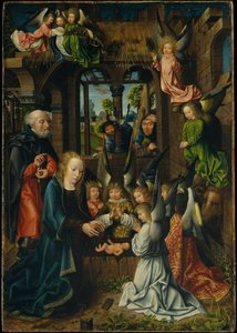 The Adoration of the Christ Child, c.1500 (olja på ekpanel)