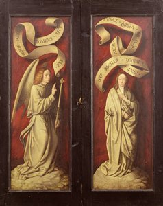 The Annunciation, c.1500 (olja på panel) av Master of Frankfurt