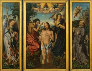 Triptyk av Kristi dop - Mästare i Frankfurt (1460-ca. 1533) - ca. 1510 - Olja på trä - 169x213,5 - Museu Nacional d
