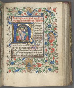 Tidsbok Användning av Utrecht: fol. 63r, Initial med helig treenighet, ca. 1460-1465.