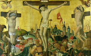 The Crucifixion, c.1500 (detalj av 148971) av Master of Hamburg