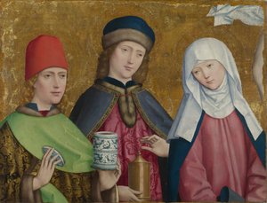 Heliga Cosmas och Damian och Jungfrun Den Liesborna altartavlan, ca. 1470-1480