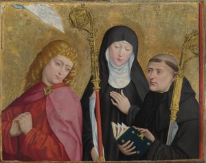 De heliga Johannes evangelisten, Scholastica och Benedictus Altartavlan från Liesborn, ca. 1470-1480