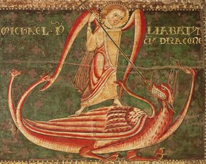 Saint Michael slåss mot draken av Master of Llussà