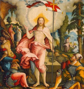 Tyska: Die Auferstehung Christi und Noli me tangere Kristi uppståndelse och Noli me tangere av Master of Messkirch