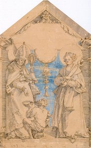 Tyska: Helgonen Martin och Apollonia av Master of Messkirch