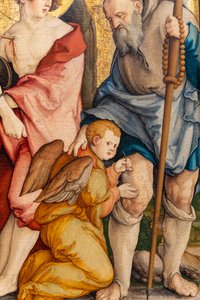 Tyska: Die Heiligen Sebastian und Rochus Helgonen Sebastian och Roch av Master of Messkirch