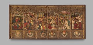 Altartavla retablo med scener från passionen, andra hälften av 1400-talet. av Master of Morata