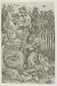 Johannes Döparen i vildmarken av Master of Saint John the Baptist