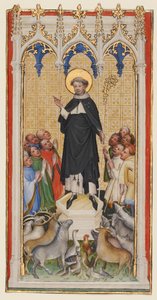 Sankt Antonius abbot välsignar djuren, de fattiga och de sjuka, ca 1400-10 (tempera och bladguld på pergament) av Master of St. Veronica