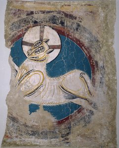 Apokalyptiska lamm (från Sant Climent de Tauell) - Mästare av Tahull (Master of Sant Climent de Tauell) (aktivt 1100-tal) - ca 1123 - Fresco - 146x113 - Museu Nacional d