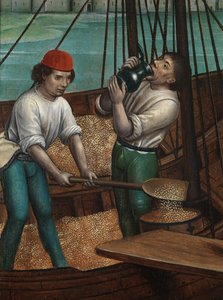 Detalj av kornens mirakel, från St. Nicholas altartavla, c.1486-93 (olja på panel)