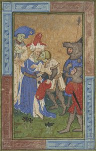Attentatsplats Ms B.11.7, c.1420 (tempera, silver och guldfärg på pergament) av Master of Trinity College
