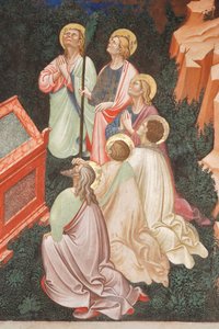 "Antagande av Jungfrun" och "Jungfru Maria släpper gördeln eller det heliga bältet till St. Thomas", Detalj av apostlarna, c.1420 (fresk)