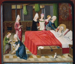 Jungfruns födelse av Master of the Aachen Altar