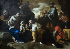 Tillbedjan av Magi av Master of the Annunciation to the Shepherds