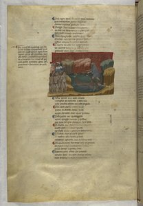 Egerton MS 943 f.7v Divine Commedia: Inferno, Purgatory, Paradise, med en kort latinsk kommentar; Capitolium (vellum) av Master of the Antiphonar of Padua