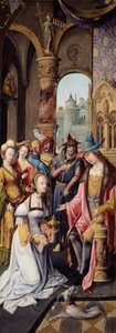 Kung Salomo tar emot drottningen av Saba, 151520.