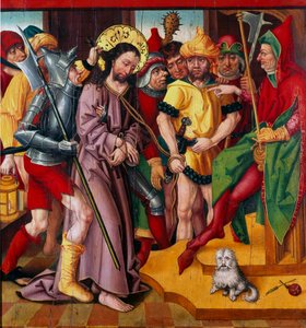 Jesus inför Herodes Antipas Panel av altartavlan av Mästarens Passion vid nejlikan i Baden (1400-talet) Dijon, Museum of Fine Arts av Master of the Baden Carnation