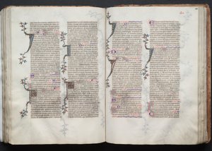 The Gotha Missal: Fol. 100v, text, ca. 1375. av Master of the Boqueteaux