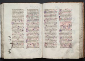 The Gotha Missal: Fol. 103v, text, ca. 1375. av Master of the Boqueteaux