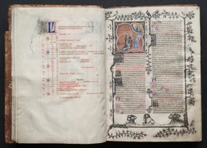 The Gotha Missal: Fol. 10v, text , c. 1375. av Master of the Boqueteaux
