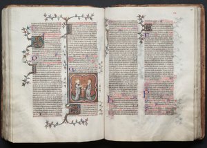 Gotha Missal:  Fol. 114v, S:t Peter och Paulus av Master of the Boqueteaux