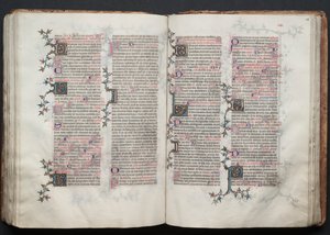 The Gotha Missal: Fol. 115v, text, ca. 1375. av Master of the Boqueteaux