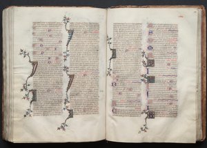The Gotha Missal: Fol. 130r, Text, ca. 1375. av Master of the Boqueteaux