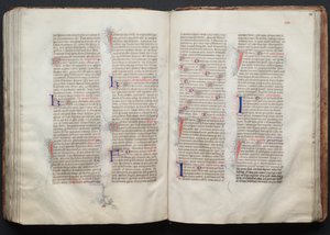 The Gotha Missal: Fol. 130v, text, ca. 1375. av Master of the Boqueteaux
