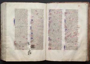 The Gotha Missal: Fol. 136v, text, ca. 1375. av Master of the Boqueteaux