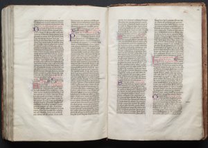 The Gotha Missal: Fol. 152v, text, ca. 1375. av Master of the Boqueteaux