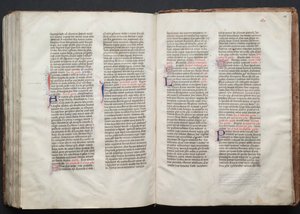 The Gotha Missal: Fol. 156r, Text, ca. 1375. av Master of the Boqueteaux