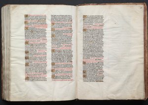 The Gotha Missal: Fol. 158r, Text, ca. 1375. av Master of the Boqueteaux