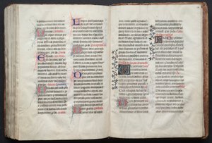The Gotha Missal: Fol. 160v, text, ca. 1375. av Master of the Boqueteaux