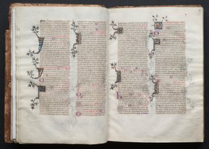 The Gotha Missal: Fol. 18v, text, ca. 1375. av Master of the Boqueteaux