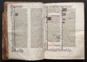 The Gotha Missal: Fol. 1v, text , c. 1375. av Master of the Boqueteaux