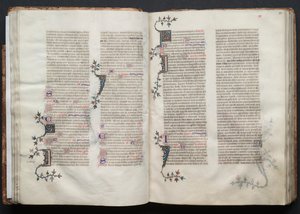 The Gotha Missal: Fol. 34v, text, c. 1375. av Master of the Boqueteaux