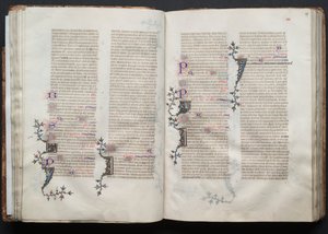The Gotha Missal: Fol. 38v, text, c. 1375. av Master of the Boqueteaux