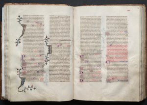 The Gotha Missal: Fol. 43r, Text, c. 1375. av Master of the Boqueteaux