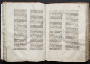 The Gotha Missal: Fol. 45r, Text, c. 1375. av Master of the Boqueteaux