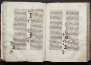 The Gotha Missal: Fol. 45v, text, ca. 1375. av Master of the Boqueteaux
