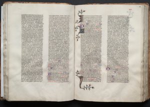 The Gotha Missal: Fol. 47v, text, c. 1375. av Master of the Boqueteaux
